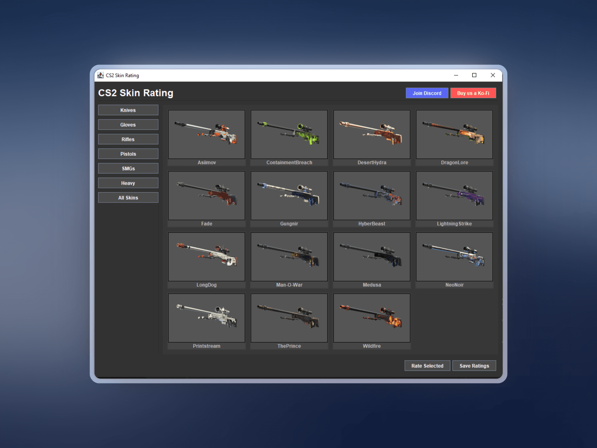 CS2 Skin Rating GUI